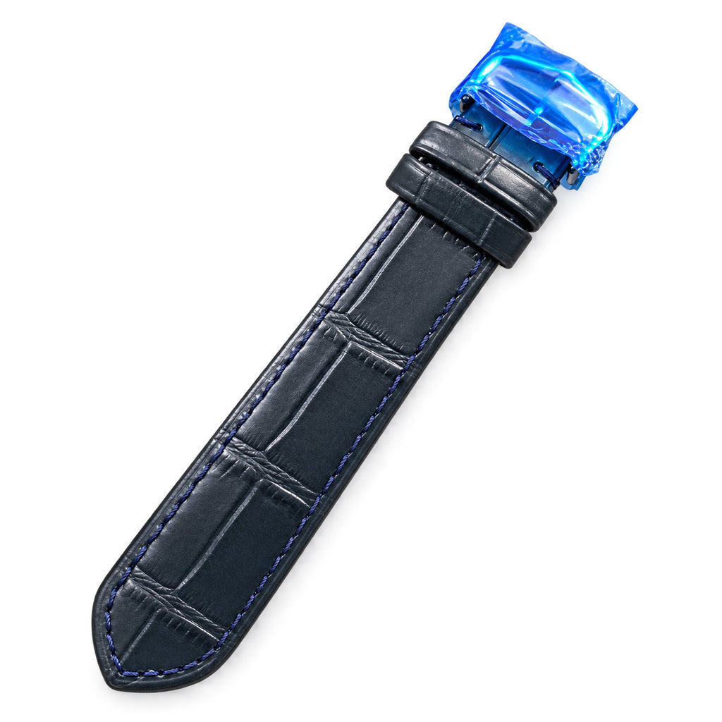 Cartier Tank Must Large — Steel, Navy Blue Dial, No Numerals & Blue Alligator Strap, Quartz