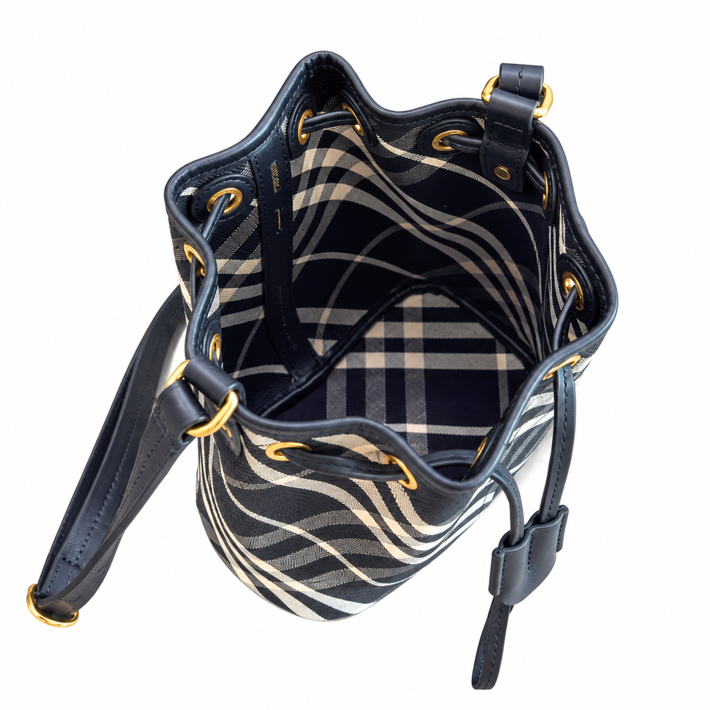 Burberry Heritage Check Drawstring Bucket Bag