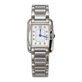 Cartier Tank Anglaise Stainless Steel Ladies Watch with Diamond Hour Markers & Sapphire Crown