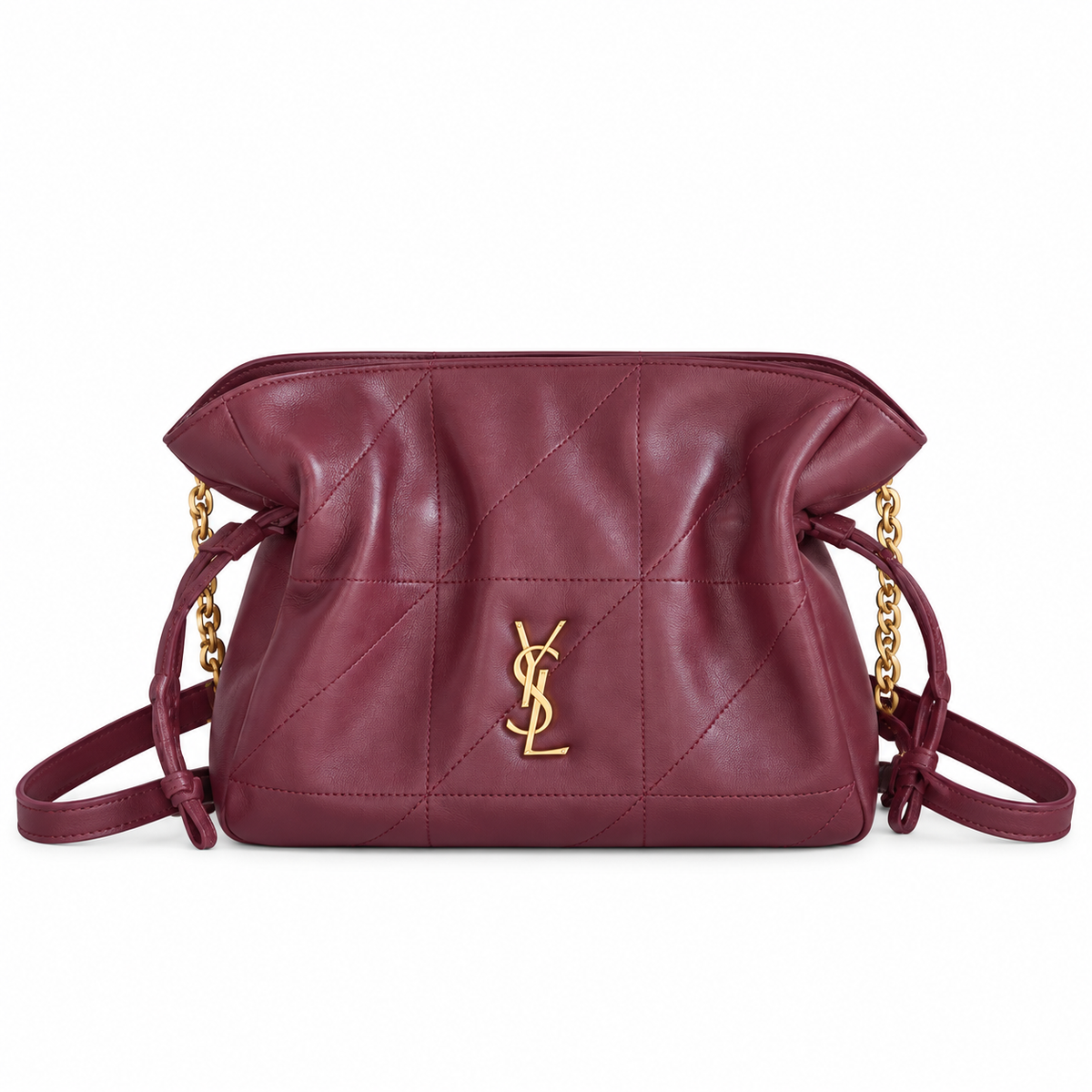 Saint Laurent YSL Bon Bon Chain Bag – Burgundy Quilted