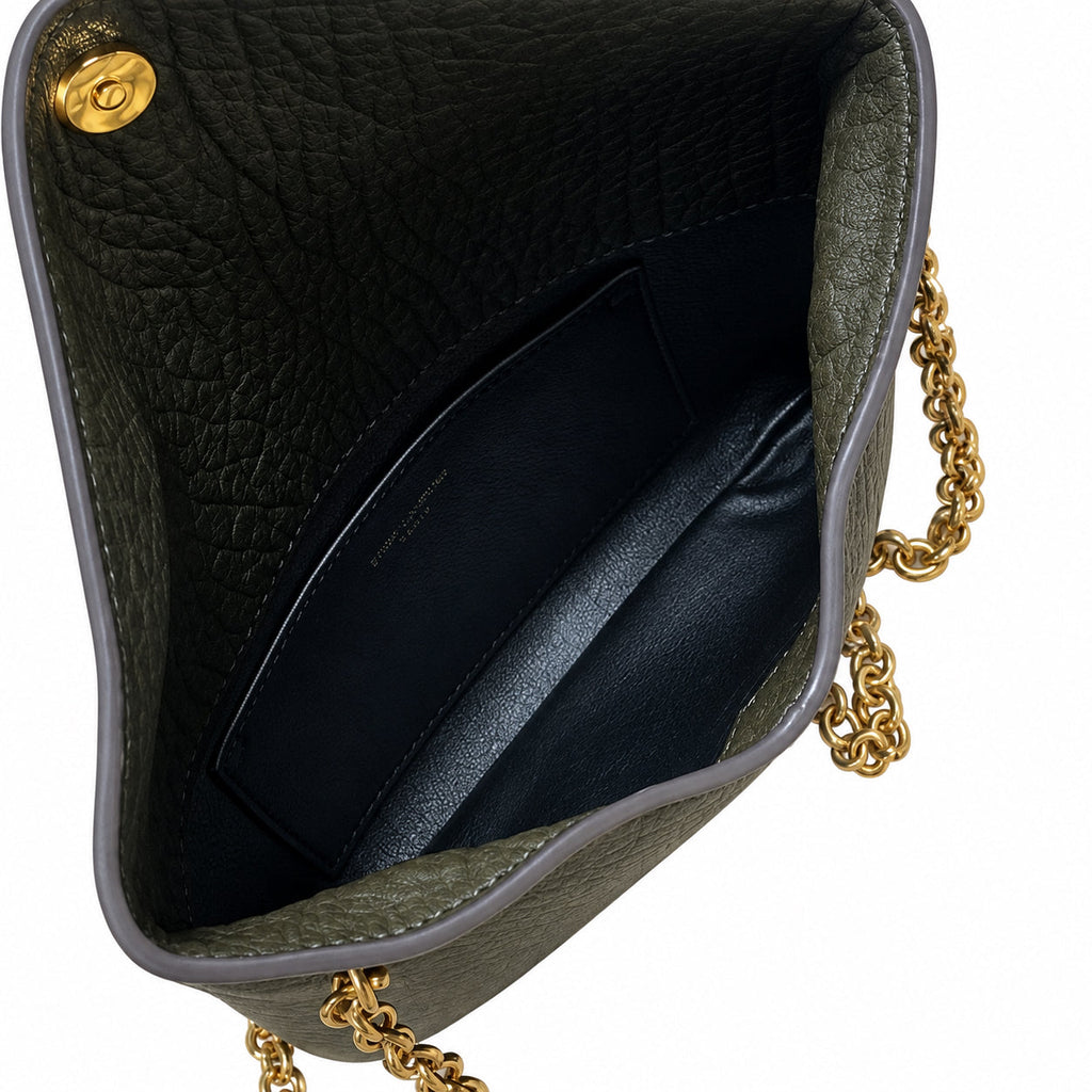 YSL Saint Laurent Envelope Chain Wallet Crossbody Black