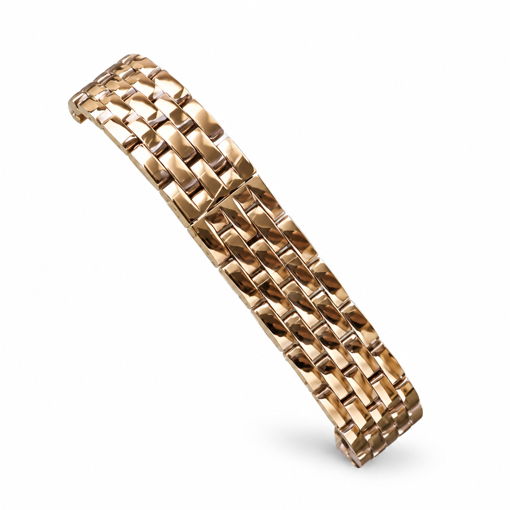 Cartier Panthère de Cartier Medium 18k Yellow Gold Diamond Bezel White Dial Gold Bracelet Watch