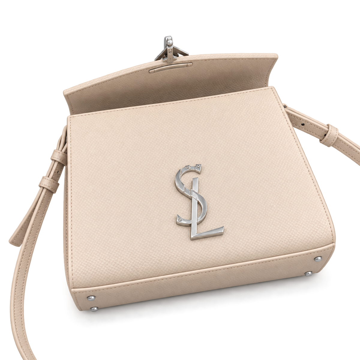 YSL Cassandra Mini Top Handle Bag – Ivory Leather
