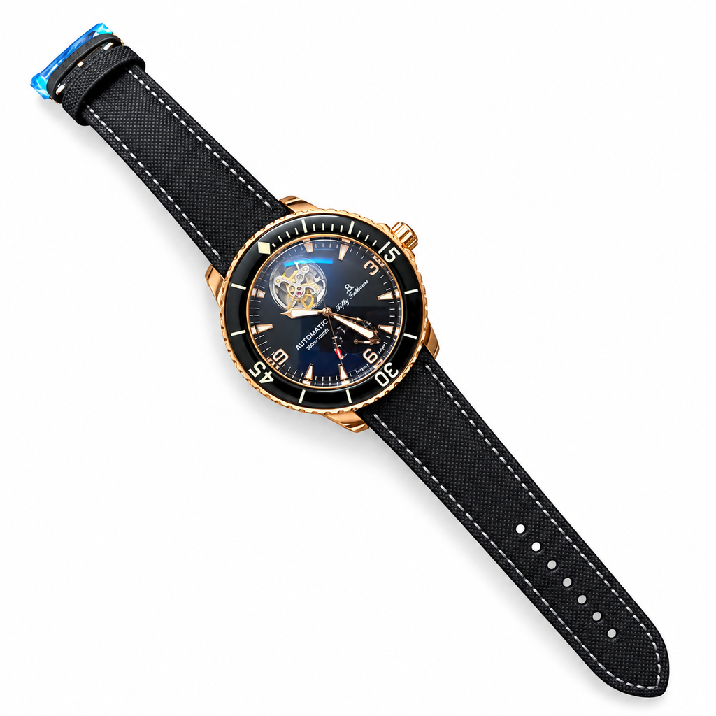 Blancpain Fifty Fathoms Tourbillon Rose Gold 300m Black Fabric Diver Watch