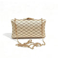 Champagne Beaded Box Clutch 24cm